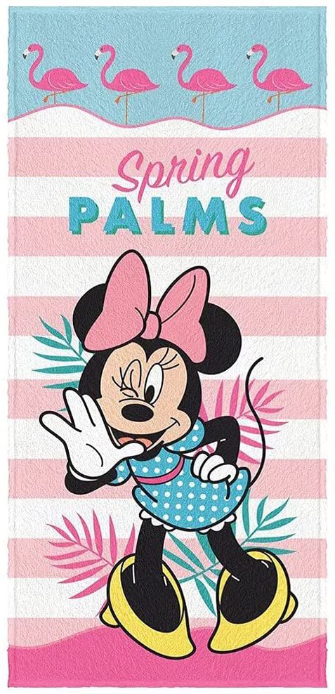 Toalha Banho Felpuda 60X1,20M Minnie Spring Palms Listrada