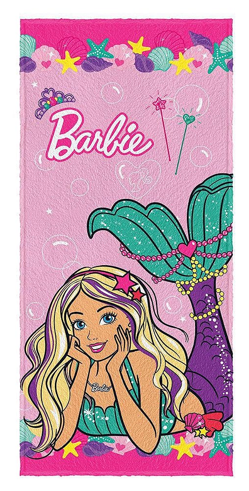 Toalha De Banho Infantil Barbie Reinos Magicos Sereia Rosa