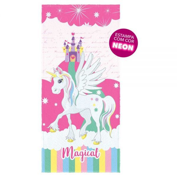 Toalha De Banho Felpuda Unicornio - Lepper