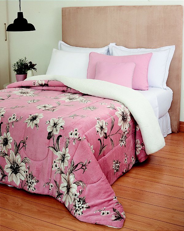 Coberdrom Fleece Dupla Face Queen 2,40mx2,60m Cor:Rosa