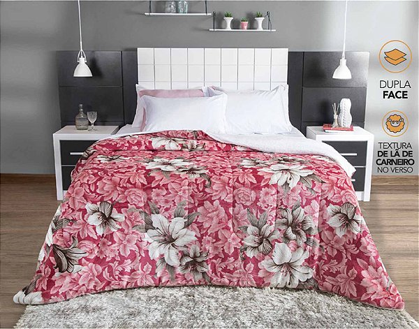 Coberdrom Fleece Dupla Face Queen Lepper 2,20mx240m Floral