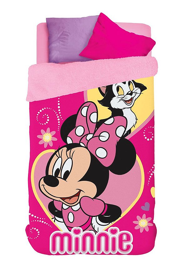 Coberdrom Infantil Minnie Flannel Dupla Face Solteiro Lepper