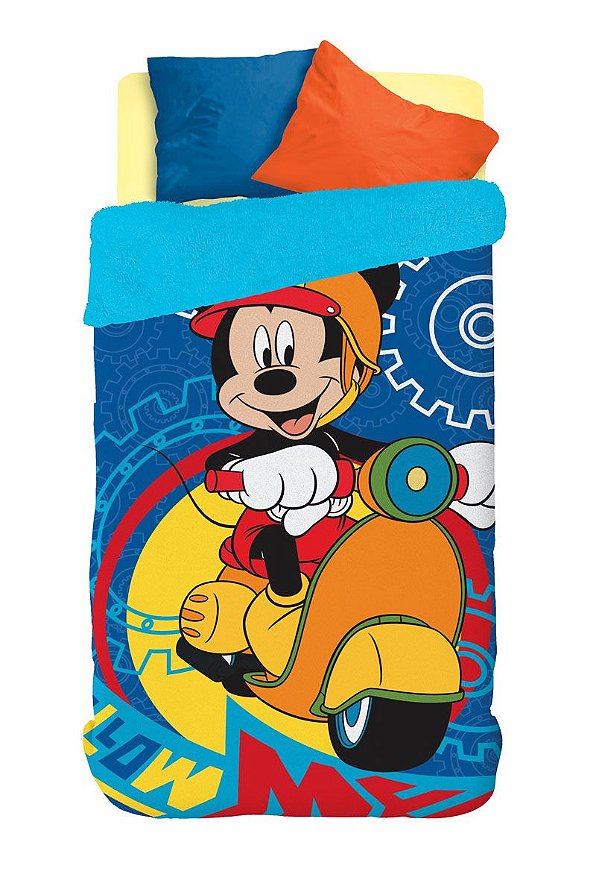 Coberdrom Infantil Mickey Flannel Dupla Face Solteiro Lepper