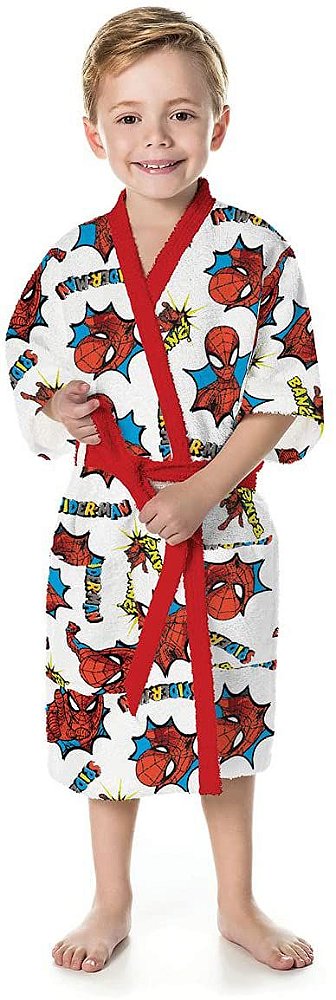 ROUPÃO FELPUDO DO HOMEM-ARANHA LEPPER TAM:G
