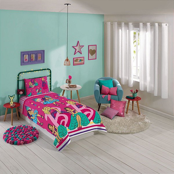 JOGO DE CAMA BARBIE REINOS MAGICOS COM 2 PECAS