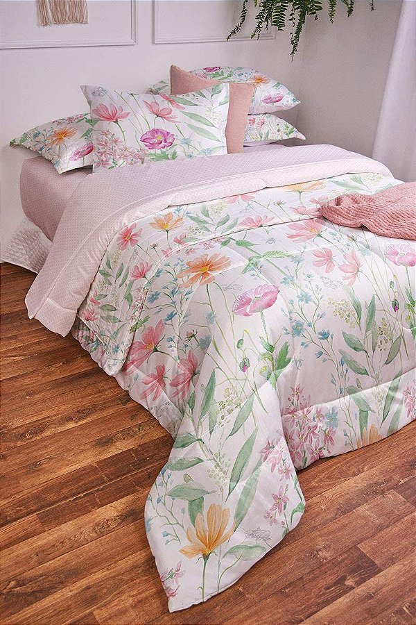 Jogo De Cama Queen 100% Poliester Com 4 Peças Branco