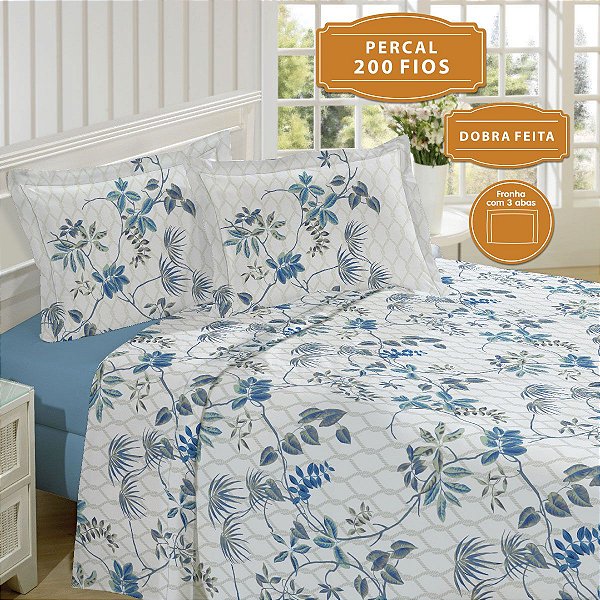 Jogo De Cama 200 Fios Solteiro Essence 160x240 3 Peças