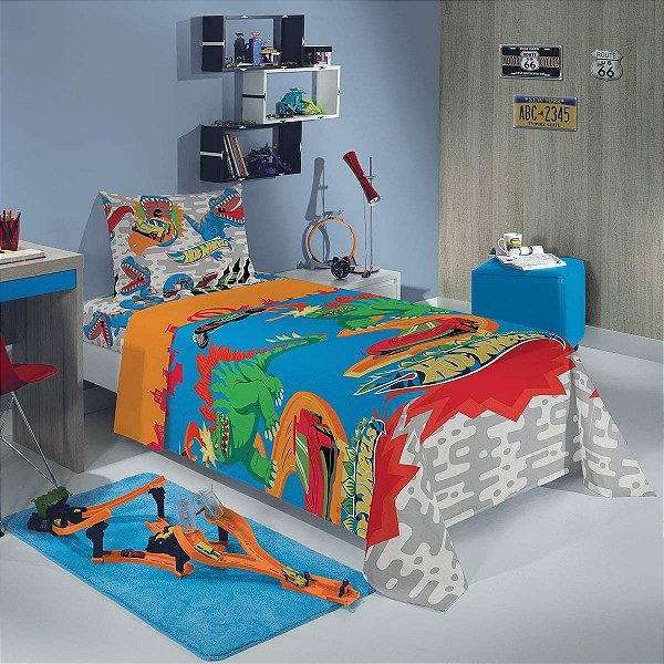JOGO DE CAMA INFANTIL HOT WHEELS MICROFIBRA 3 PECAS LEPPER