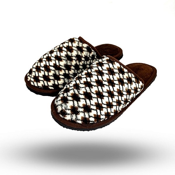 CHINELO QUENTE MASCULINO N° 41/42 XADREZ MARROM