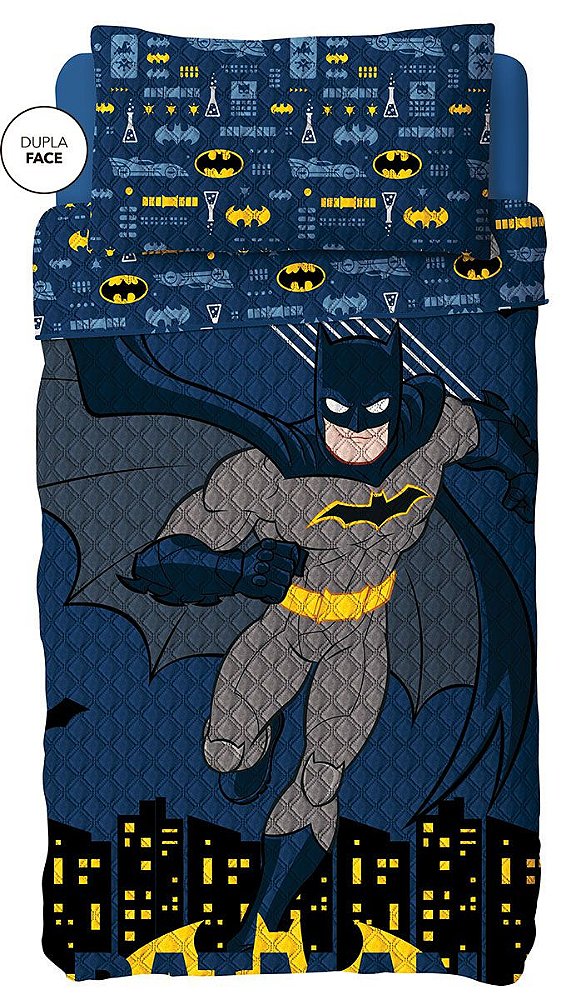 Colcha Infantil Batman Lepper Bouti Dupla Face 2 Peças