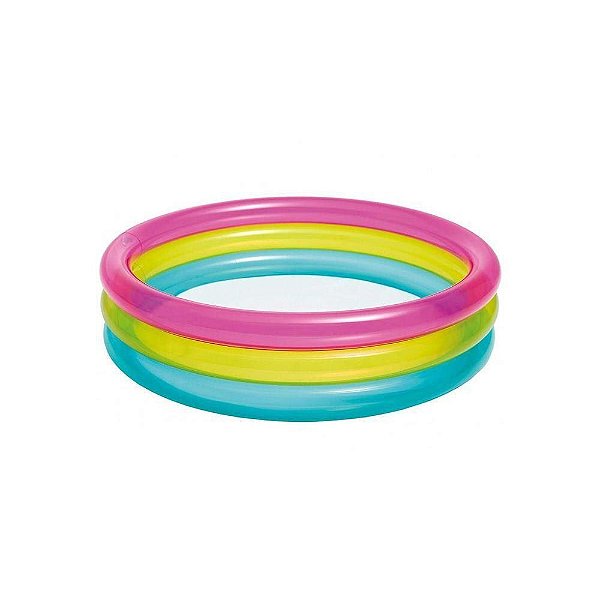 Piscina Infantil Inflável Colorida Anéis 63L Intex