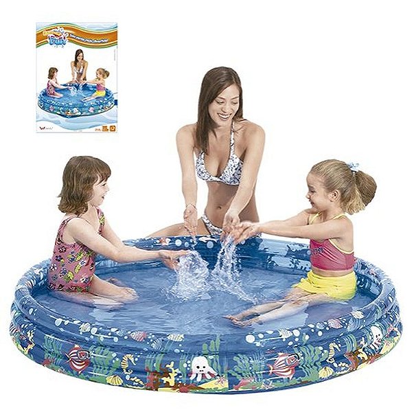 Piscina Infantil Inflavel Translucida Fundo Do Mar 253 L
