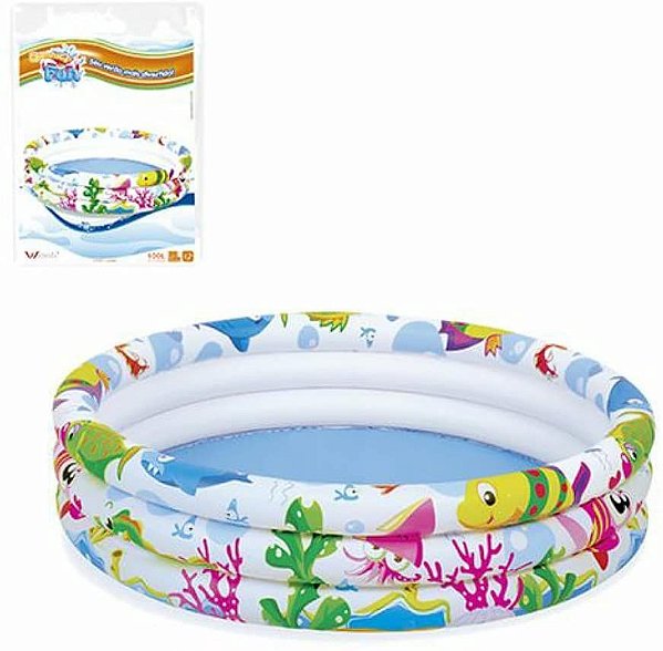 Piscina Inflavel 100 Litros 3 aneis fundo do mar