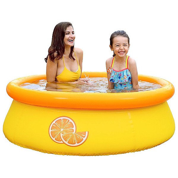 Piscina Infantil Adulto Inflavel 3d 475l Laranja