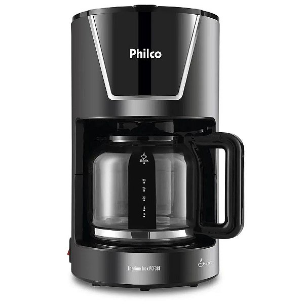 Cafeteira Eletrica Philco Titanium Inox PCF38T 1,5L com Jarra de Vidro  Preta 220V