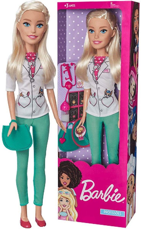 Boneca Barbie Profissoes Veterinaria 67Cm - Pupee