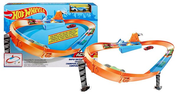 Hot Wheels Pista E Veiculo Campeonato Reta Gbf81 Mattel