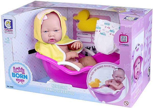 Boneca Love Born Banho Divertido - Cotiplas