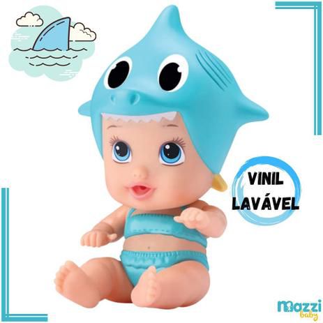 BONECA LITTLE BOLLS TUBARAOZINHO DIVER TOYS REF 8092 Cor:azul