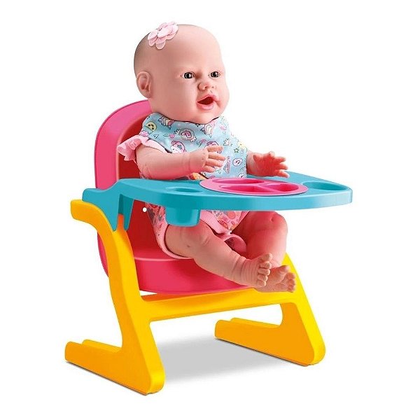 Boneca New Born Primeira Papinha Faz Caquinha Com Cadeirão