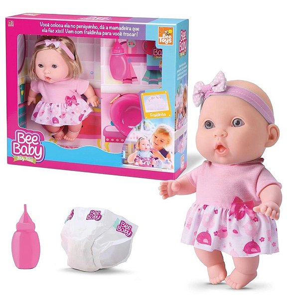 Boneca Bee Baby Mágica Faz Xixi C/ Mamadeira E Bastão Mágico Bee Toys