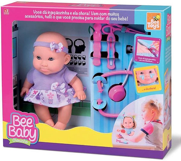 Boneca Bee Baby Chorinho C/ Kit Médica - BeeToys Brinquedos REF 0758