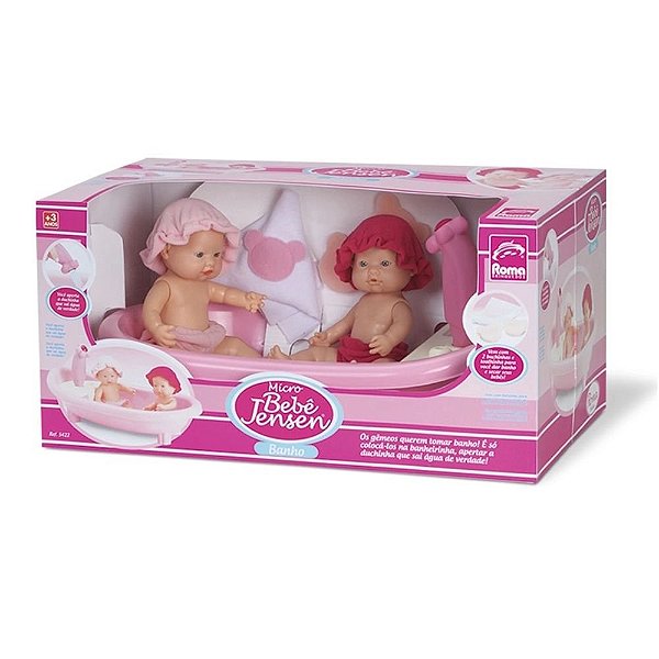 Boneca Micro Bebe Jensen Banho Com Acessorios - Roma 5422