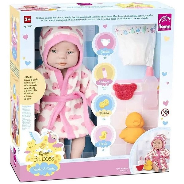 BONECA BABIES BANHO E SONHO - ROMA