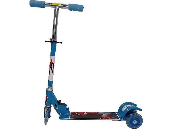 PATINETE DE FERRO 3 RODAS COM LUZ Homem-Aranha