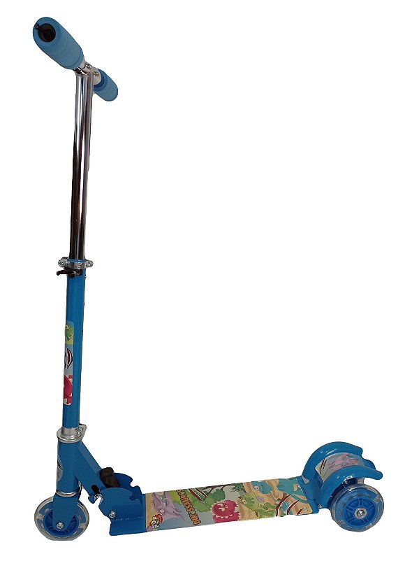 PATINETE DE FERRO 3 RODAS COM LUZ AZUL