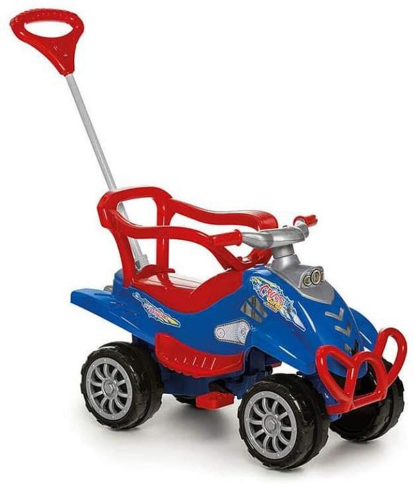 Carrinho Passeio Infantil Empurrador Pedal Bebe Cross Azul