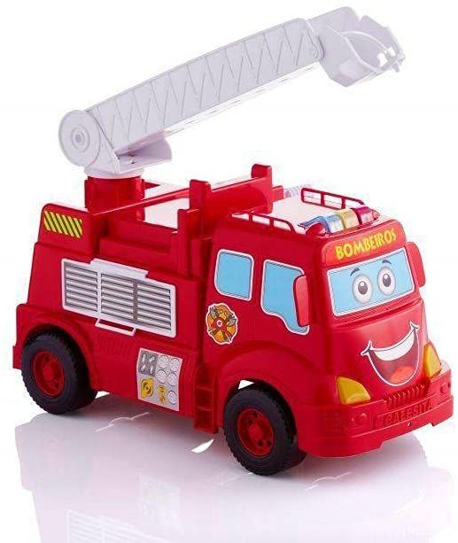 Carro De Bombeiros Em Acao Lanca Agua Com Som E Luz Tateti