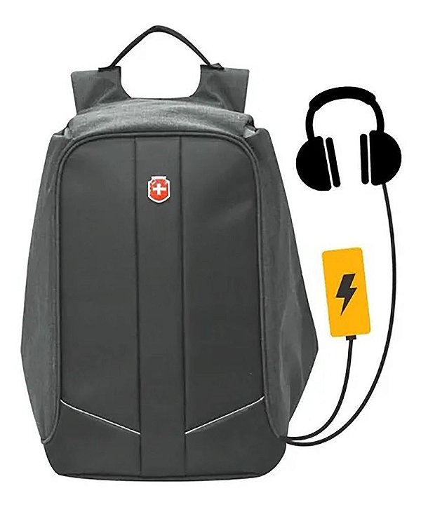 MOCHILA EXECUTIVA ANTIFURTO EM POLIESTER Preto
