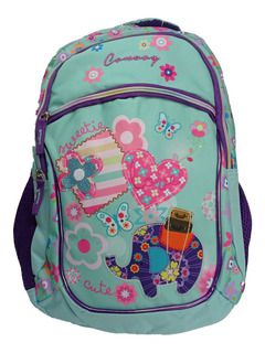 MOCHILA ESCOLAR DE COSTA JUVENIL POLIESTER Cor:Azul-Piscina