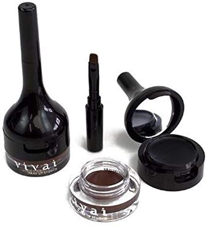 Delineador Em Gel 2em1 Preto Marrom Espelho Maquiagem Vivai