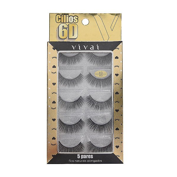 Cilios Postiços 6d Professional Eyeslash 5 Pares - Vivai