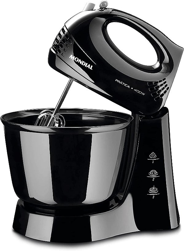 Batedeira Mondial Pratica BLACK 350W B12NP - 6008-02 - 220 V