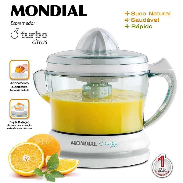 Espremedor De Frutas Mondial Turbo Citrus E-01 - Branco 127V