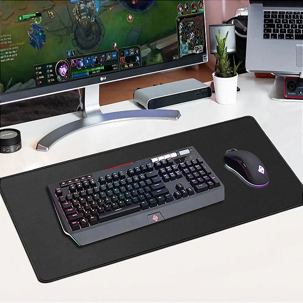 Mousepad Gamer Borda Costurada Grande 70x35 Alta Performance