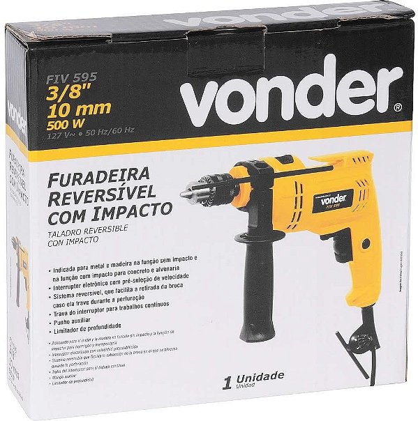 Furadeira De Impacto 3/8 Polegadas Fiv595 127V Vonder