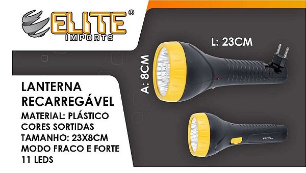 LANTERNA 11 LEDS 23CM ELITE