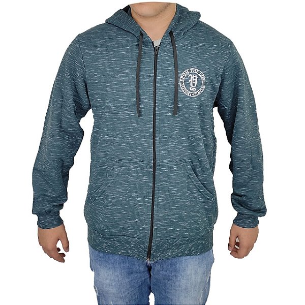 Jaqueta De Moletom Com Ziper Adulto Verde Mescla Yellowl P