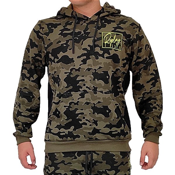 Blusa De Moletom Adulto Camuflada Verde Yellowl P