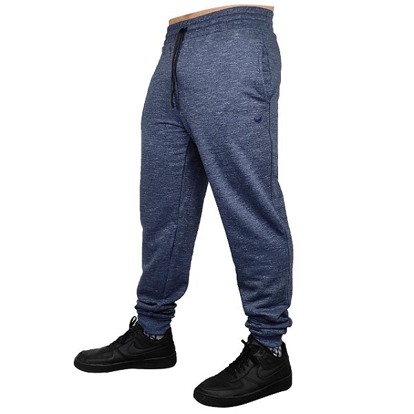 Calça Moletom Adulto Mescla Azul