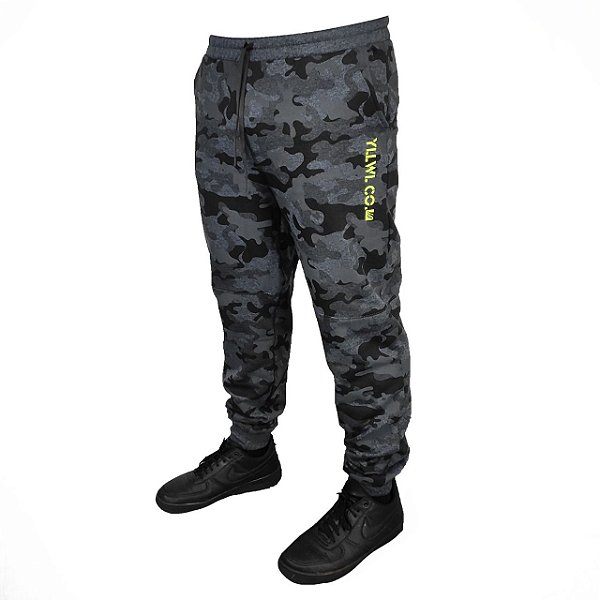 Calça Moletom Adulto Camuflada Preta P