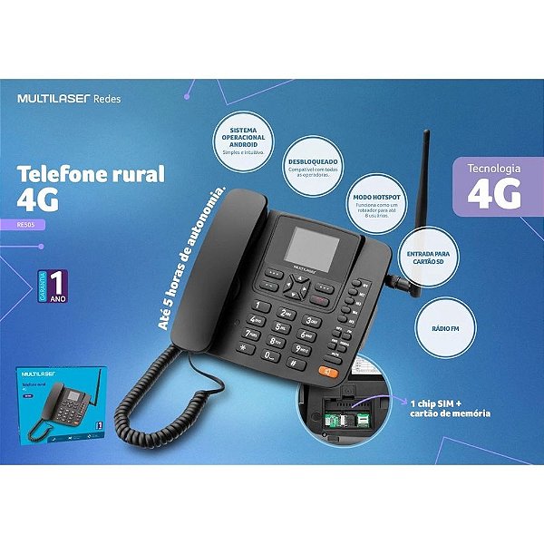 Telefone Celular Rural De Mesa 4g Multilaser - Re505