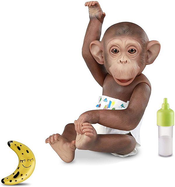 Boneco Caco Macaco Vinil - C/ Acessorios - 33cm Altura - Omg