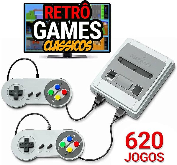 Video Game Super Mini Snes 2 Controles Com 600 Jogos