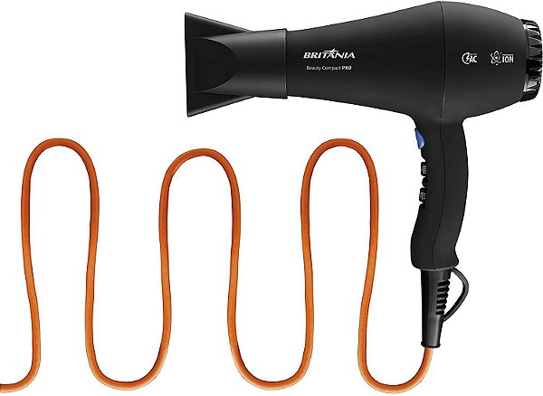 SECADOR DE CABELO BEAUTY COMPACT PRO 2000W - BRITANIA Voltagem:220V