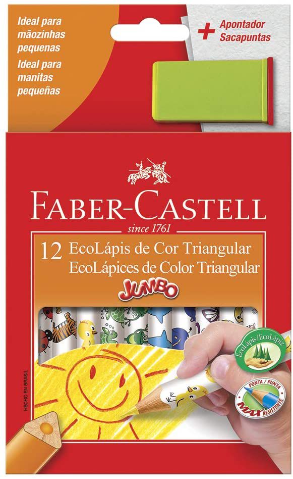 LAPIS DE COR JUMBO FABER CASTELL 12 CORES C/ APONTADOR
